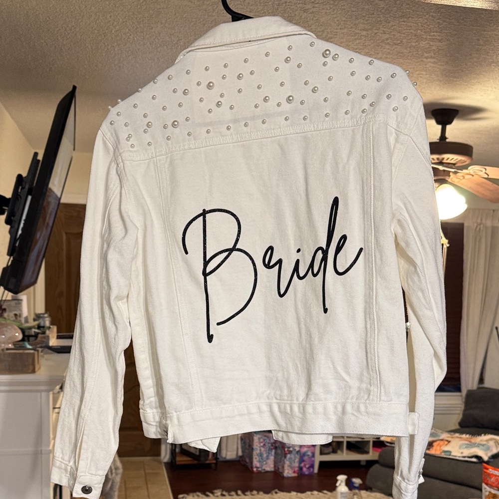 White 'Bride' Denim Jacket